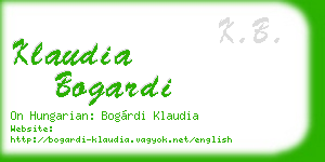 klaudia bogardi business card