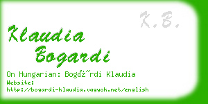 klaudia bogardi business card